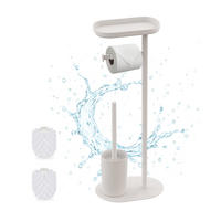 WC-GARNITUR - Weiß, Kunststoff/Metall (23/65/17cm) - Relaxdays