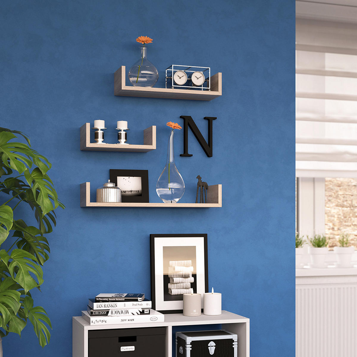 WANDREGAL Sonoma 60 x 10 cm 3er Set - Sonoma Eiche, Holzwerkstoff (60/10/15cm) - Vicco