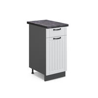 KÜCHENUNTERSCHRANK Fame-Line Weiß Landhaus 40 cm, AP Anthrazit - Anthrazit/Creme, Holzwerkstoff (40/82/60cm) - Vicco