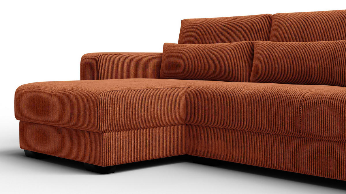 ECKSOFA OLI 4-Sitzer links, orange - Orange, Holz/Textil (295/172cm) - Courtois Laville