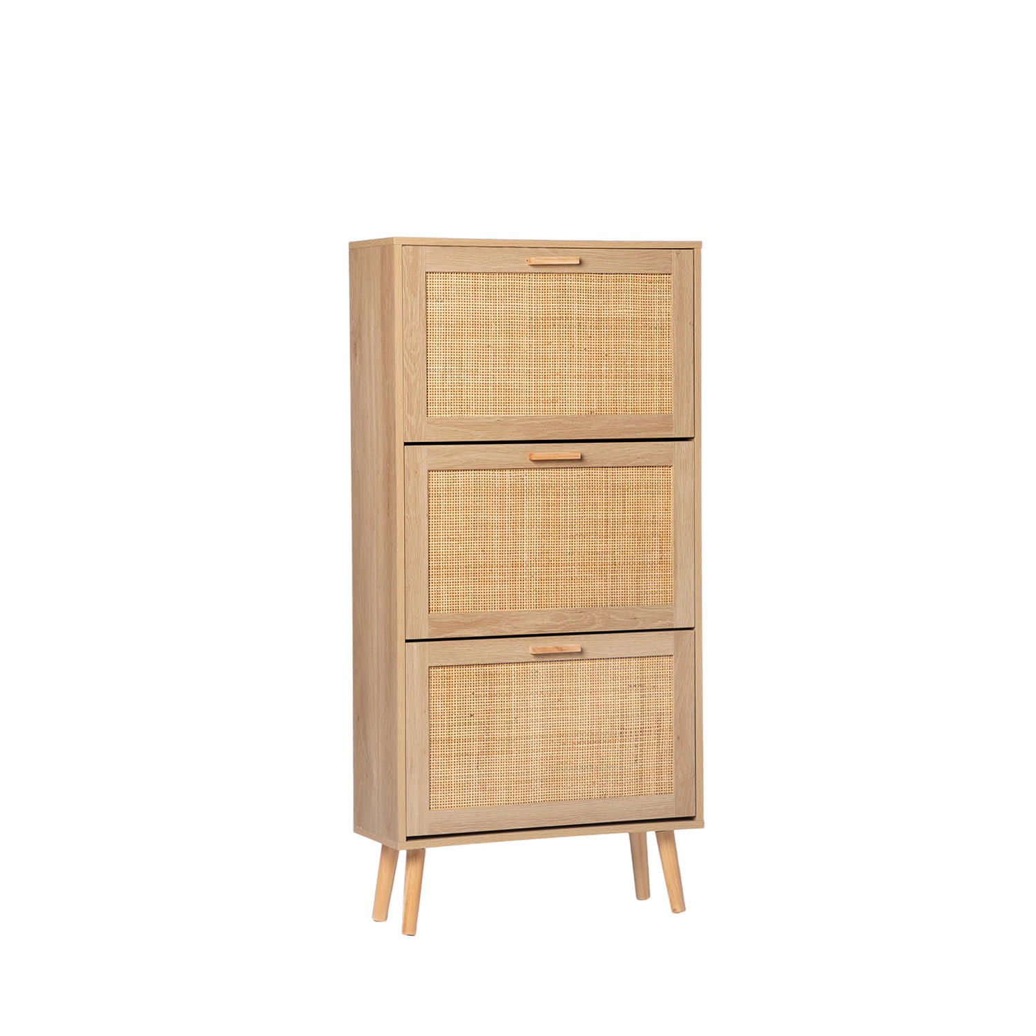 SCHUHSCHRANK SCHMALES Tahiti Natürlich 64 cm x 129 cm - Naturfarben, Holzwerkstoff (64/129/24cm)