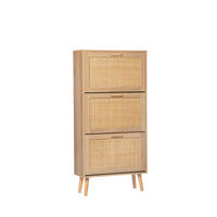 SCHUHSCHRANK SCHMALES Tahiti Natürlich 64 cm x 129 cm - Naturfarben, Holzwerkstoff (64/129/24cm)