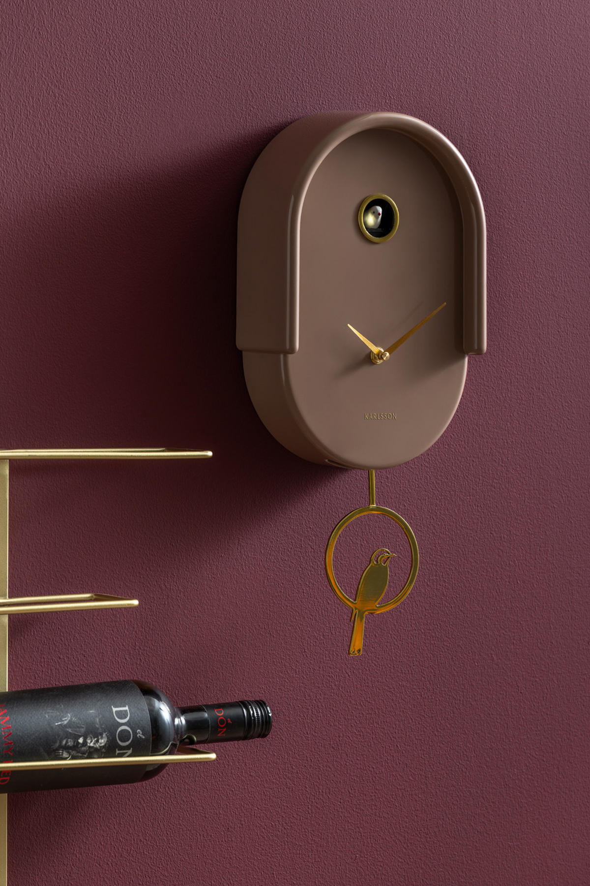 WANDUHR Tweet Braun 20/8.5/42 cm - Braun, Kunststoff (8.5/42/20cm) - Karlsson