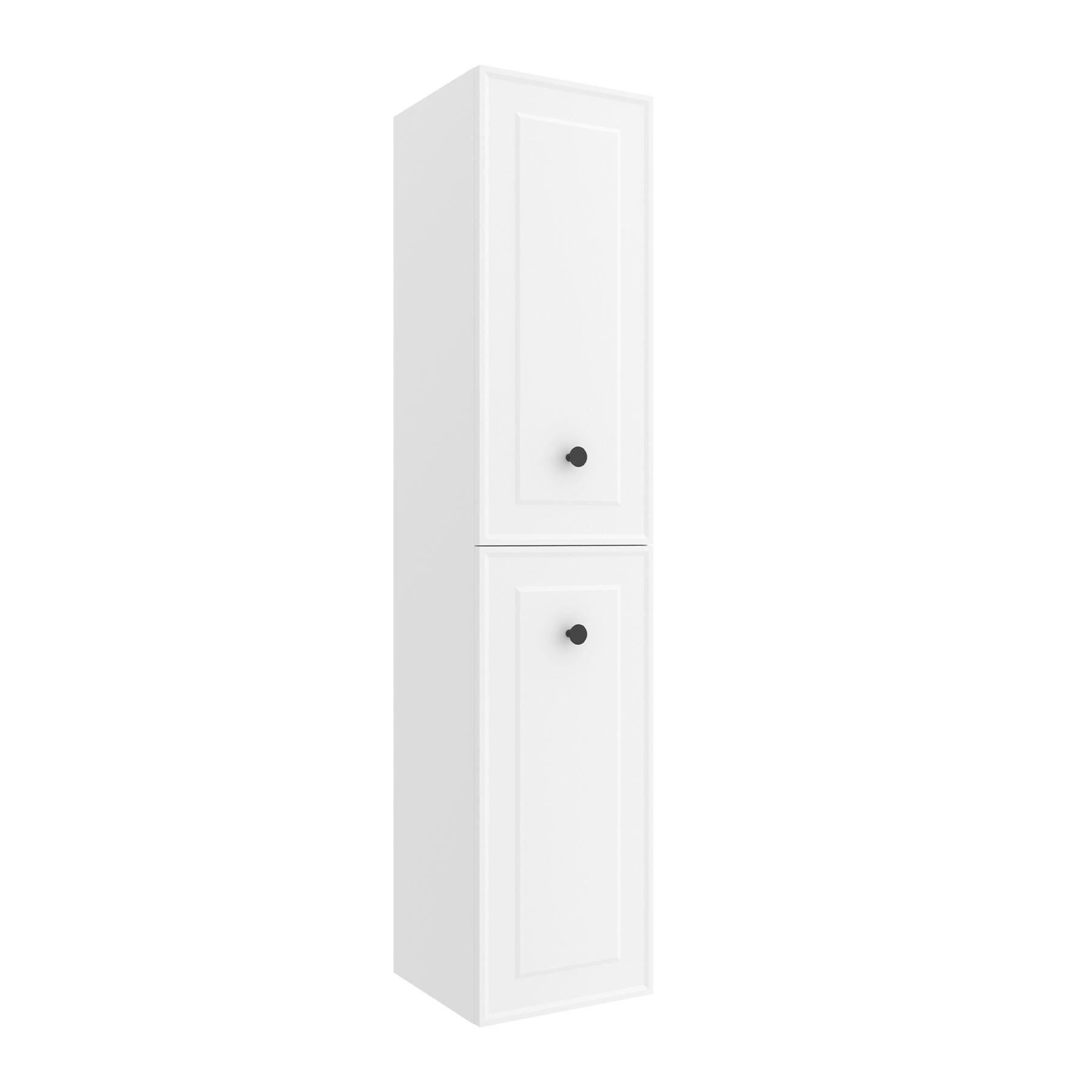 HOCHSCHRANK Renoir 1600 White Cotton mit 2 Türen - Dunkelbraun/Weiß, Glas/Holz (35/16/35cm) - Salgar