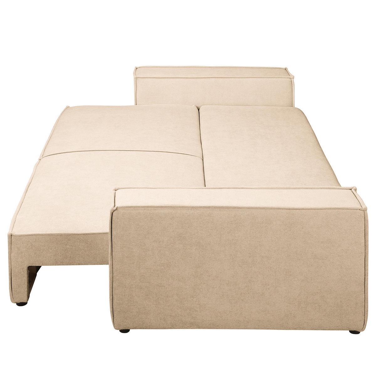 SCHLAFSOFA - Bouclé - Beige/Schwarz, Kunststoff/Textil (255/70/105cm) - home24