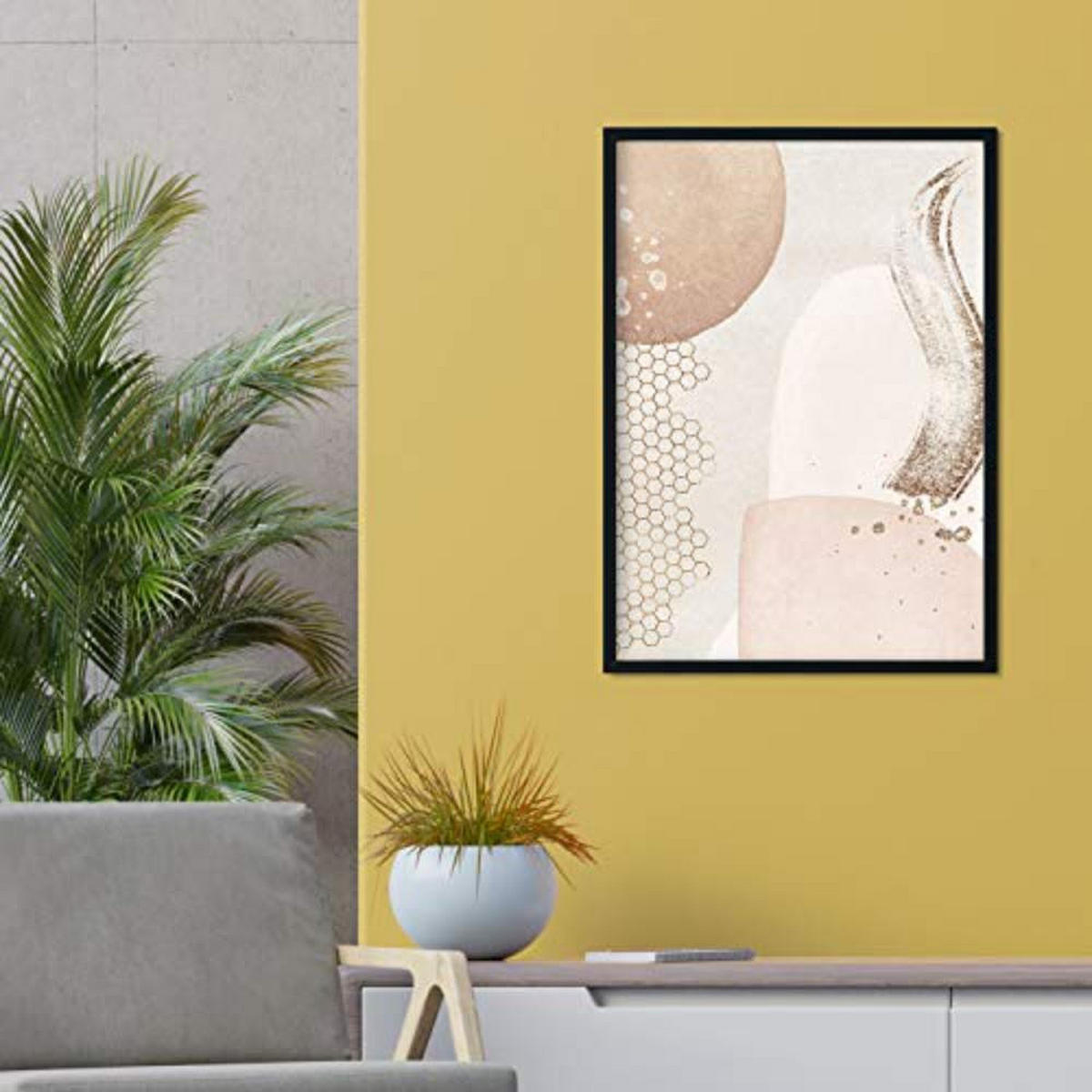 POSTER Set mit 4 Blätter und abstrakten Formen mit braunen Tönen A4 Rahmenlos - Klar, Papier (29.7/3cm) - Nacnic