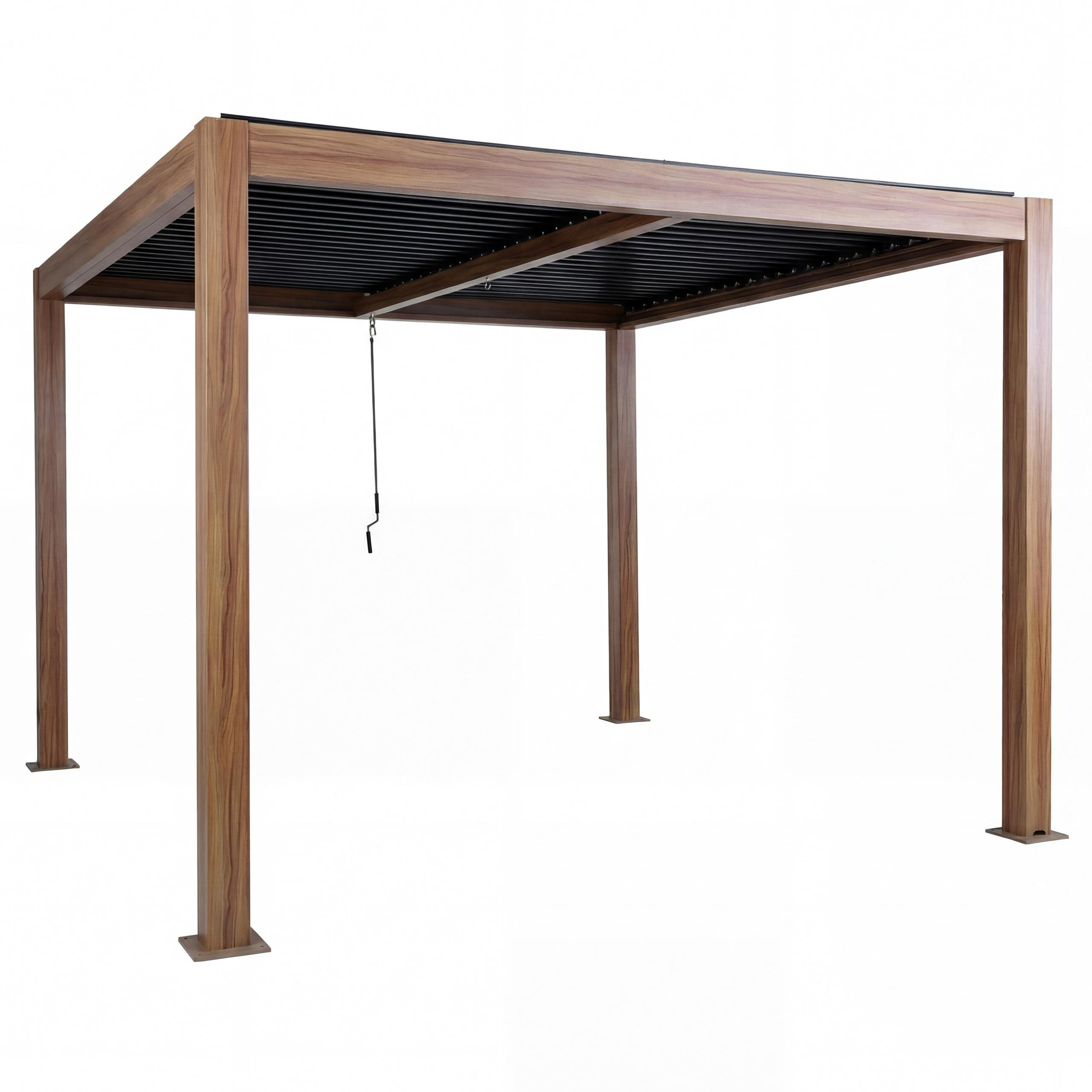 PERGOLA 220x300x300cm Holzoptik - Braun, Metall (300/220/300cm) - BERLINLODGE