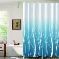 DUSCHVORHANG Schwarz Weiß mit Ring breit für Badewanne Badezimmer - Multicolor, Kunststoff (180/180cm) - MCBOSON