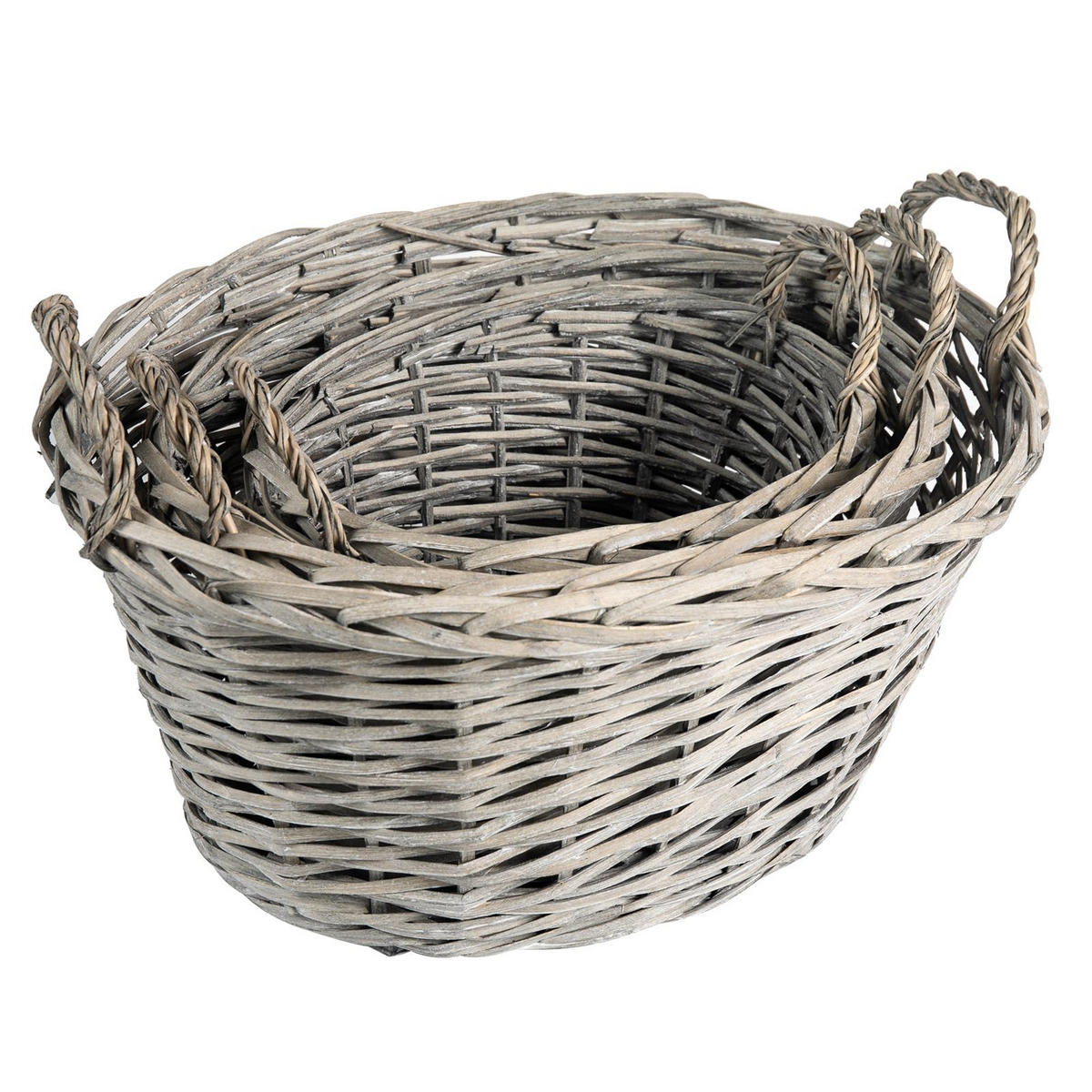 WEIDENKÖRBE JUNAN - Grau, Naturmaterialen (46/25/37cm) - CARO-Möbel
