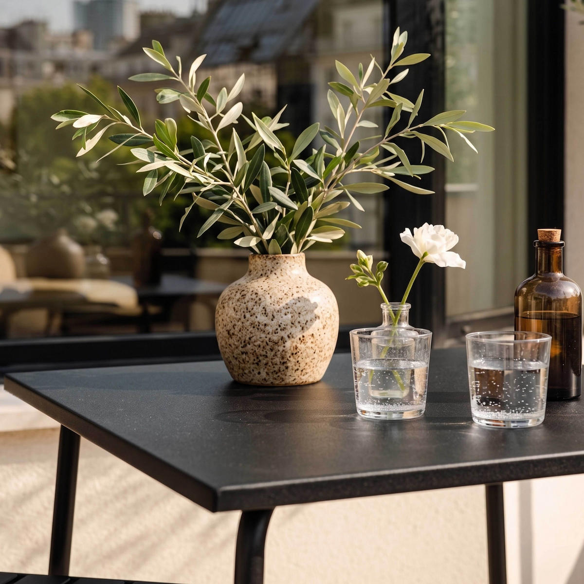 GARTENTISCH , Grau - Grau, Metall (70/70/72cm) - Oviala