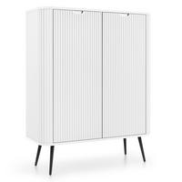 SIDEBOARD MORDEN KOM1 Abgerundeter Korpus Weiß Weiß - Weiß, Holzwerkstoff/Kunststoff (103/129/39cm) - Komodee