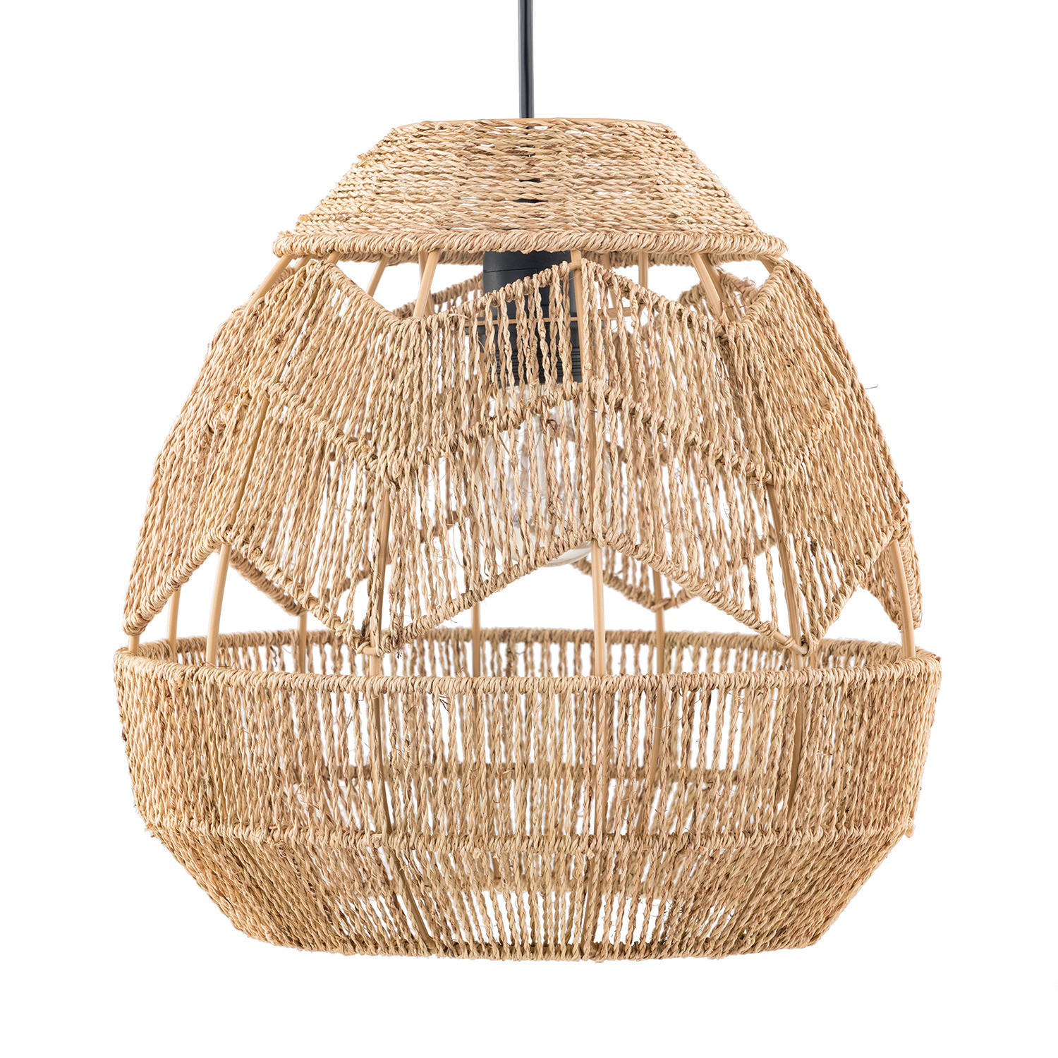 PENDELLEUCHTE - Baumwollstoff, 1-flammig - Braun, Textil (36/36/136cm) - home24