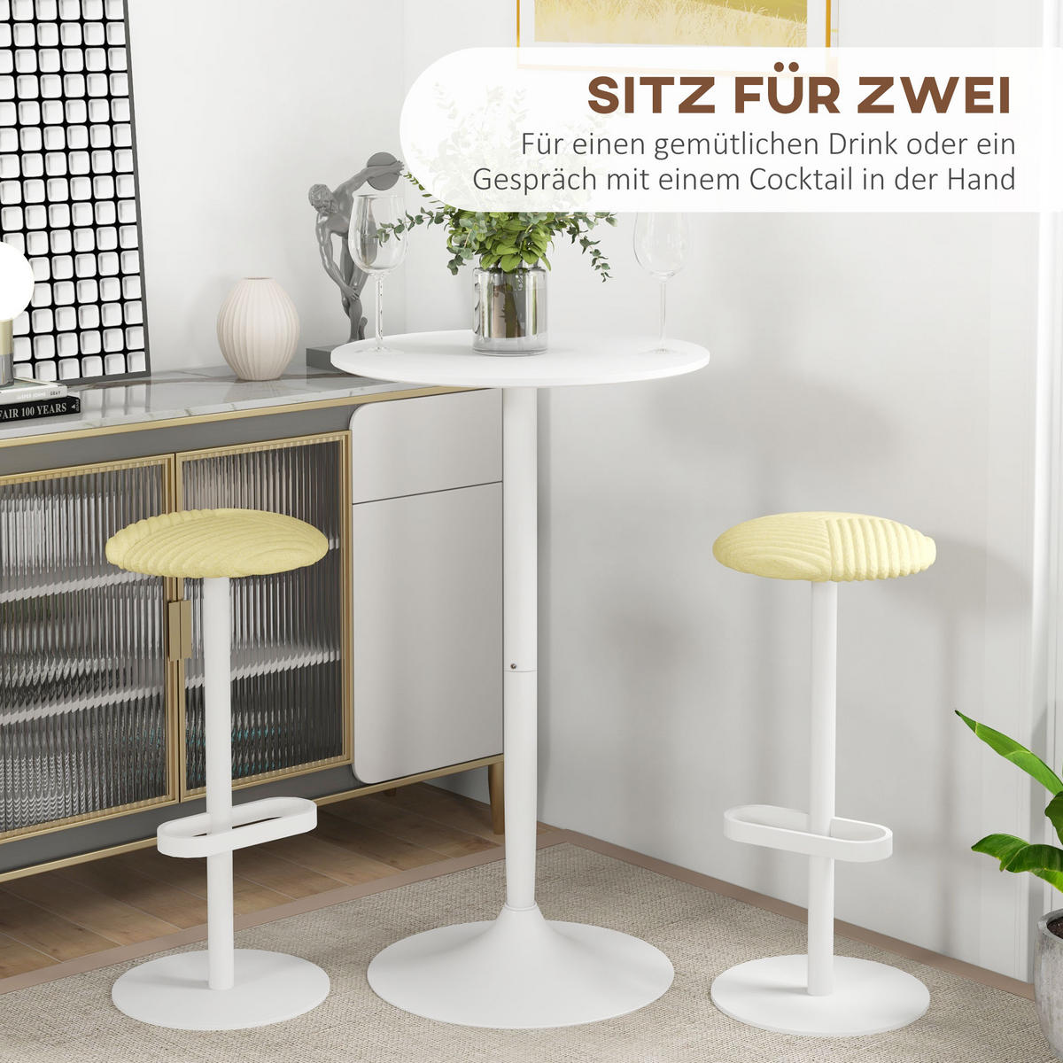 BARTISCH Weiß 60.0/60.0/102.0cm - Weiß, Holzwerkstoff (60/60/102cm)