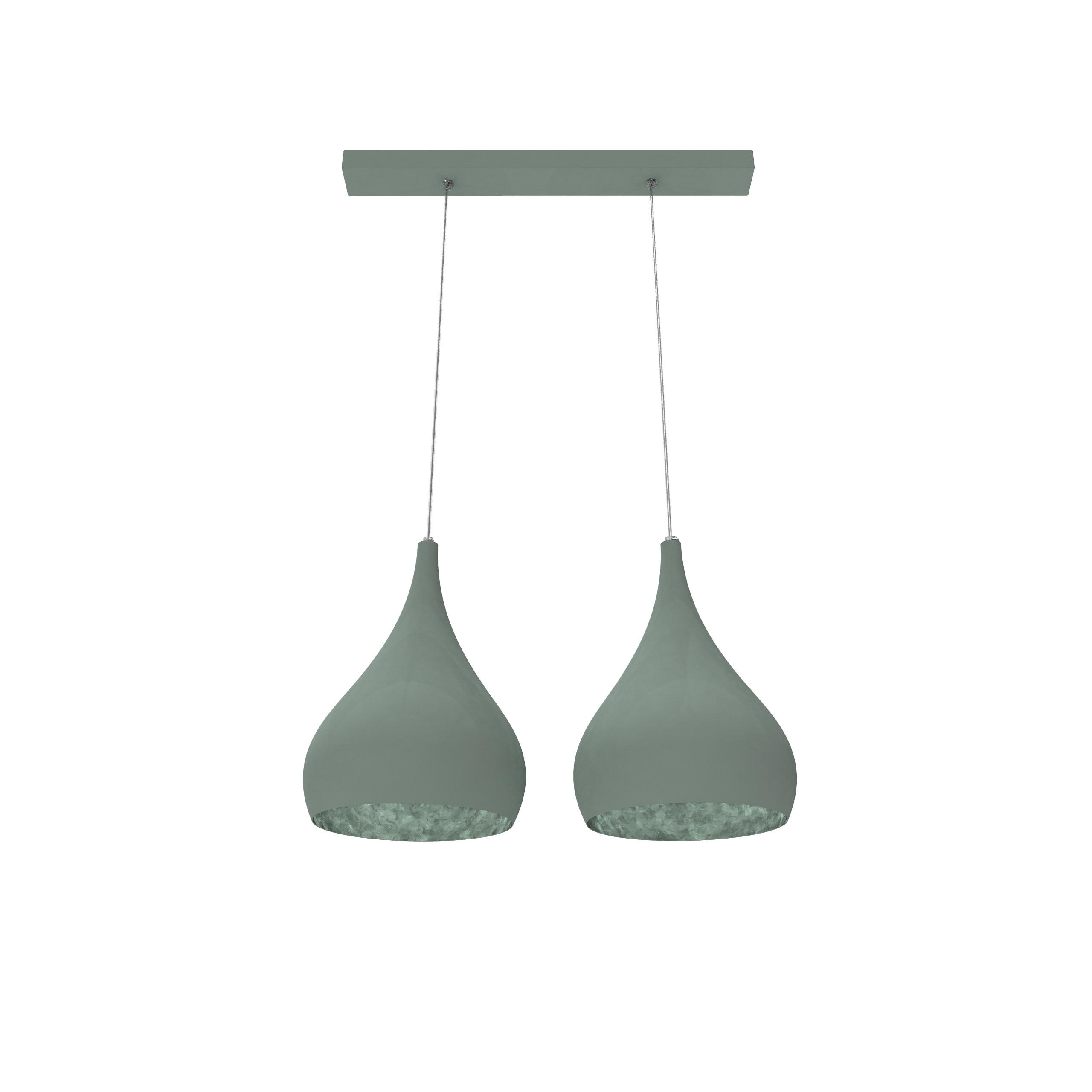 HÄNGELEUCHTE - Grün, Metall (55/25/55cm) - Lumicom