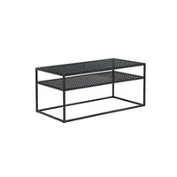 COUCHTISCH ALCUDIA, Einscheibensicherheitsglas, Schwarz, 100 x 50 x 45 cm - Schwarz, Glas/Metall (50/100/45cm) - KADIMA DESIGN