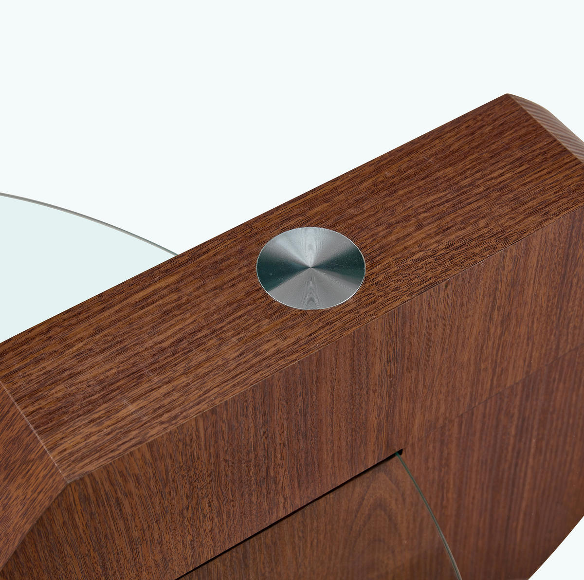 COUCHTISCH aus MDF und Glas Ø50/70 cm in Walnuss mit Ablage - Walnussfarben, Glas (90/90/44cm) - Modfu