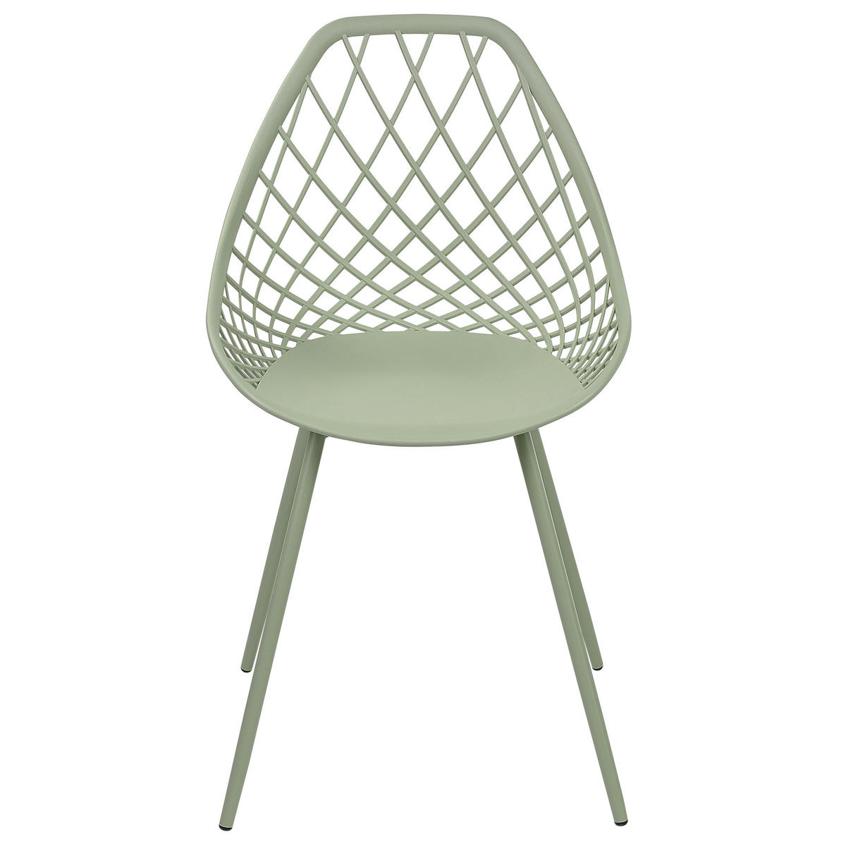 ÉTKEZŐSZÉK 2 darabos Szett Műanyag Zöld Canton Ii - zöld, műanyag/fém (46/86/52cm) - Beliani