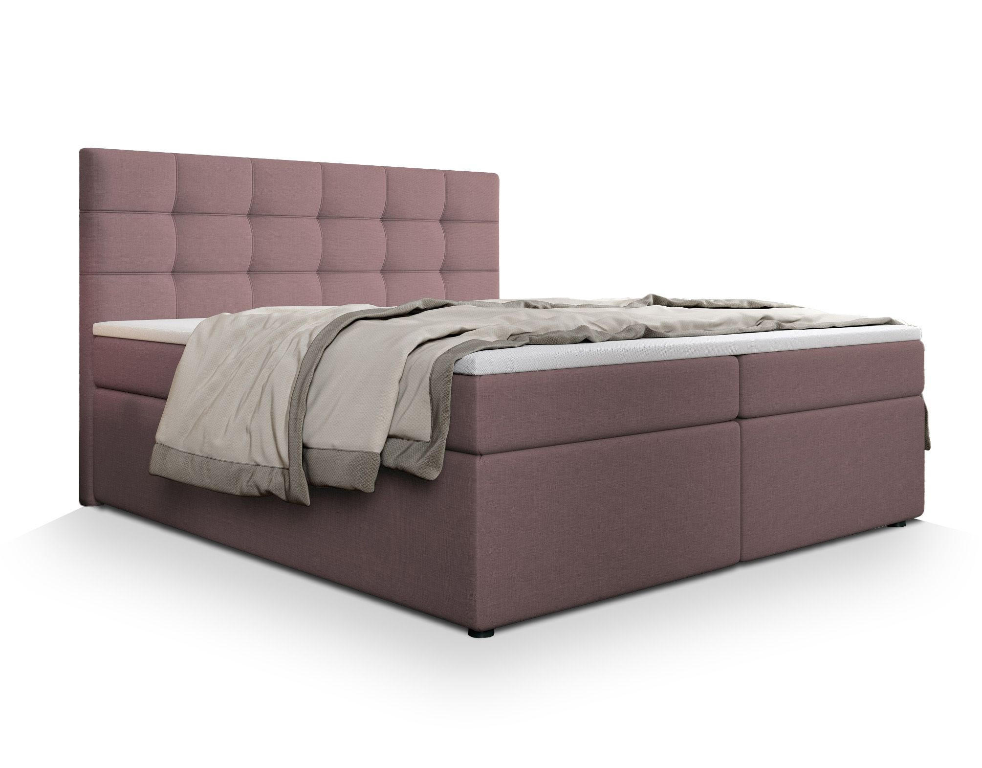 BOXBETT PALMA 160x200 cm mit Matratze und Topper - Rosa - Rosa, Holz (160/200cm) - MASSENO