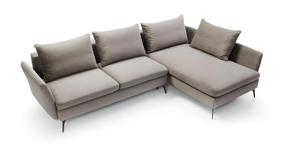 ECKSOFA Demisbal Hellgrau mit Bettkasten - Hellgrau, Textil (282/182cm) - Selsey