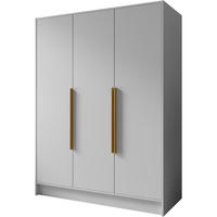 DREHTÜRENSCHRANK Pavia ohne Spiegel, Weiß mit mit goldenen Griffen, 150 cm - Goldfarben/Weiß, Holzwerkstoff (150/200/51cm) - Beautysofa