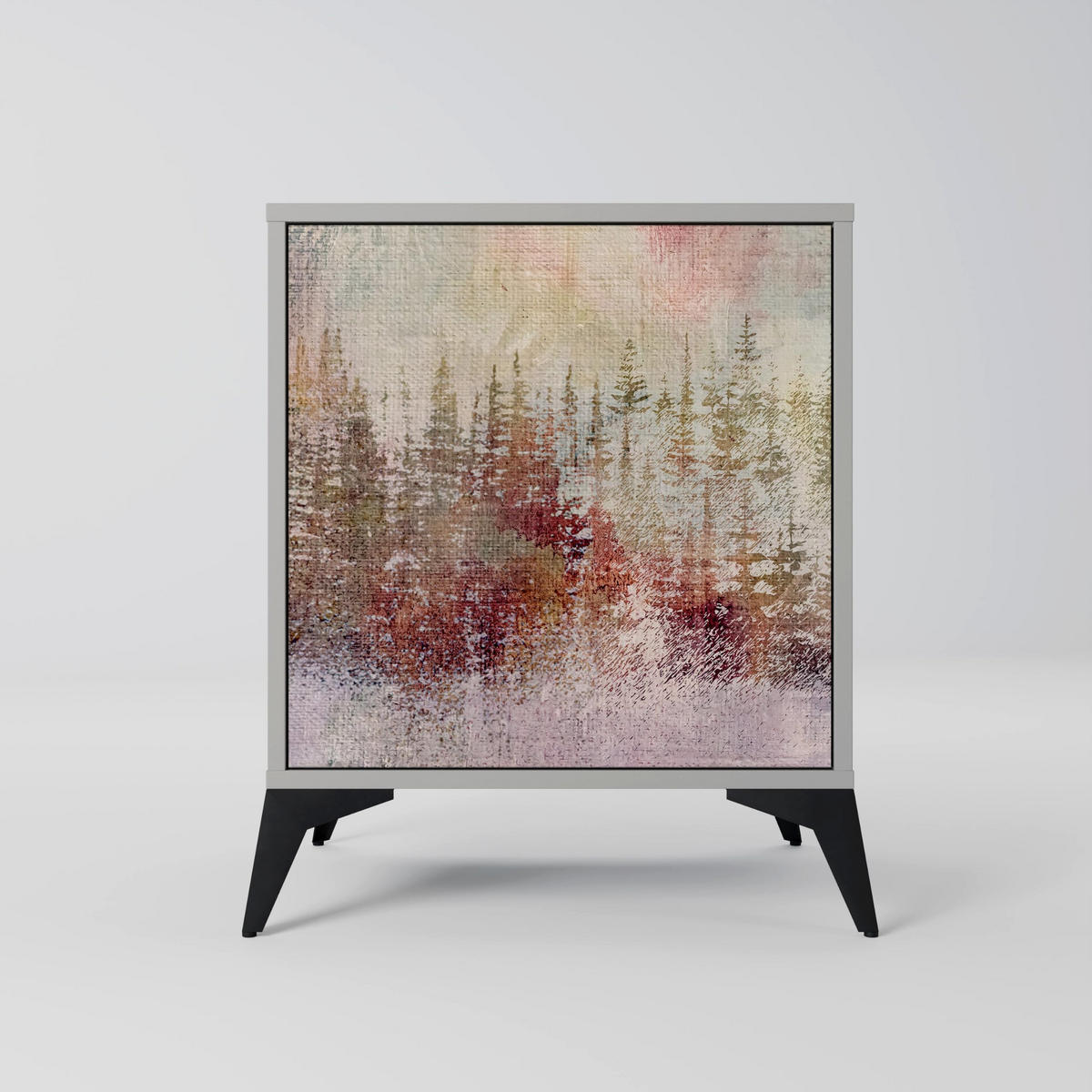 SIDEBOARD VEILED SUMMIT, Grau, 57,5x42x57,5 cm, Ohne Füße - Multicolor/Grau, Holzwerkstoff (57.5/57.5/42cm) - SpaceRebels