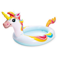 PLANSCHBECKEN Einhornform - Multicolor, Kunststoff (132/254cm)