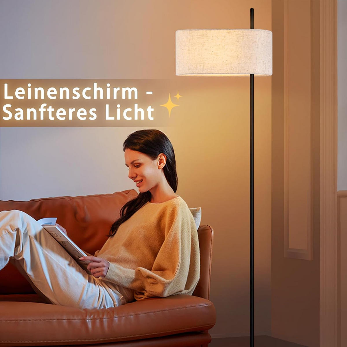 STEHLAMPE Xyvva 21.2/155.0/40.0 cm - Schwarz, Metall (40/21.2/155cm) - ZMH