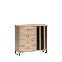 KOMMODE ALMERIA 101,6/85,4/40,6cm mit 4 Schubladen Türen Eiche Artisan - Eiche Artisan, Holzwerkstoff (101.6/85.4/40.6cm) - MASSENO