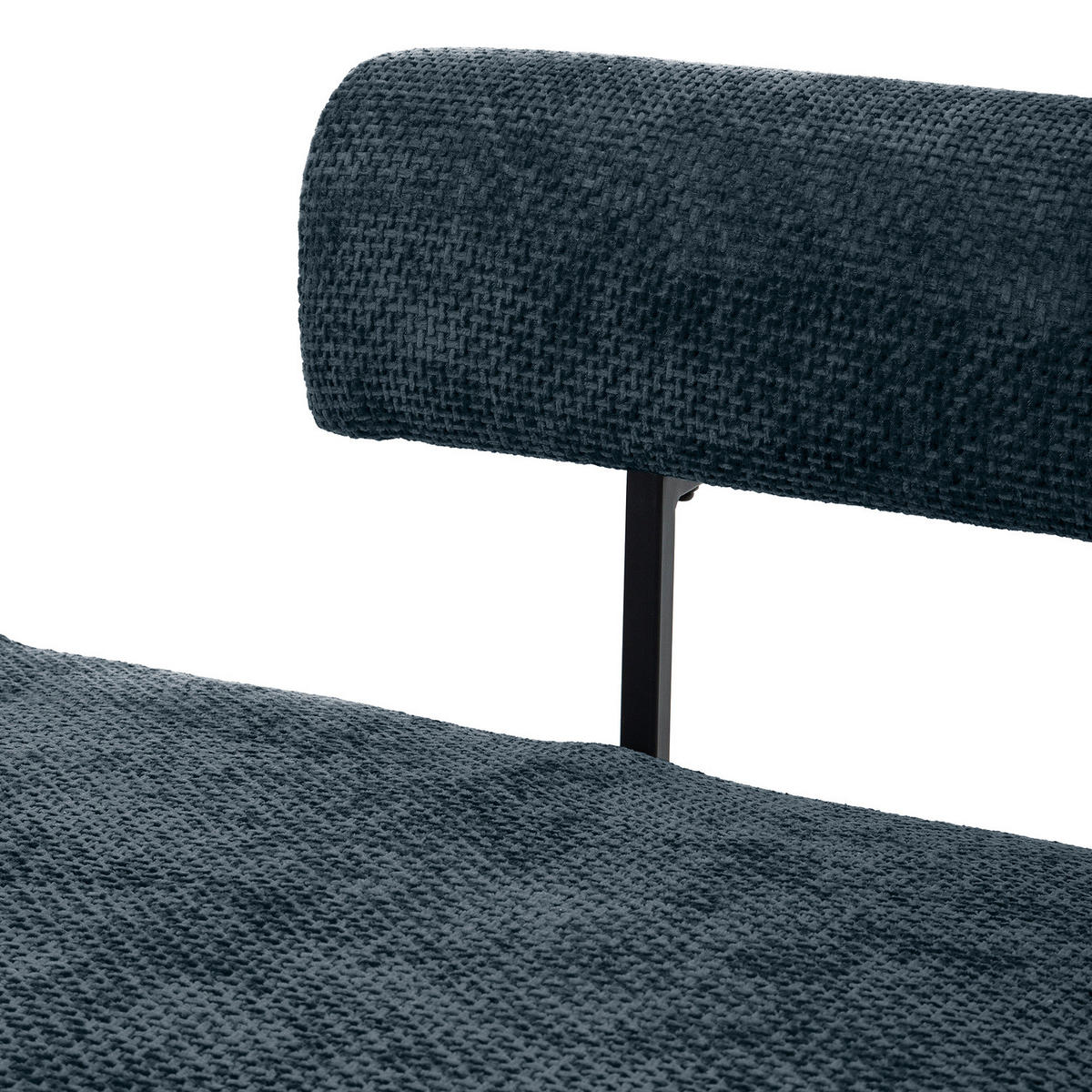 SCHLAFSOFA - Chenille - Blau/Schwarz, Textil/Metall (181/70/75cm) - home24