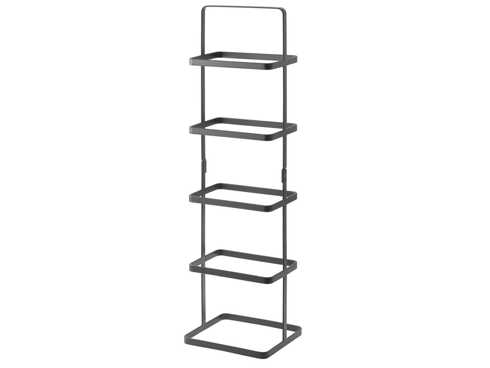 SCHUHREGAL Tower schwarz tragbar für 5 Paar Schuhe 22/77/14 cm - Schwarz, Metall (22/77/22cm) - Yamazaki