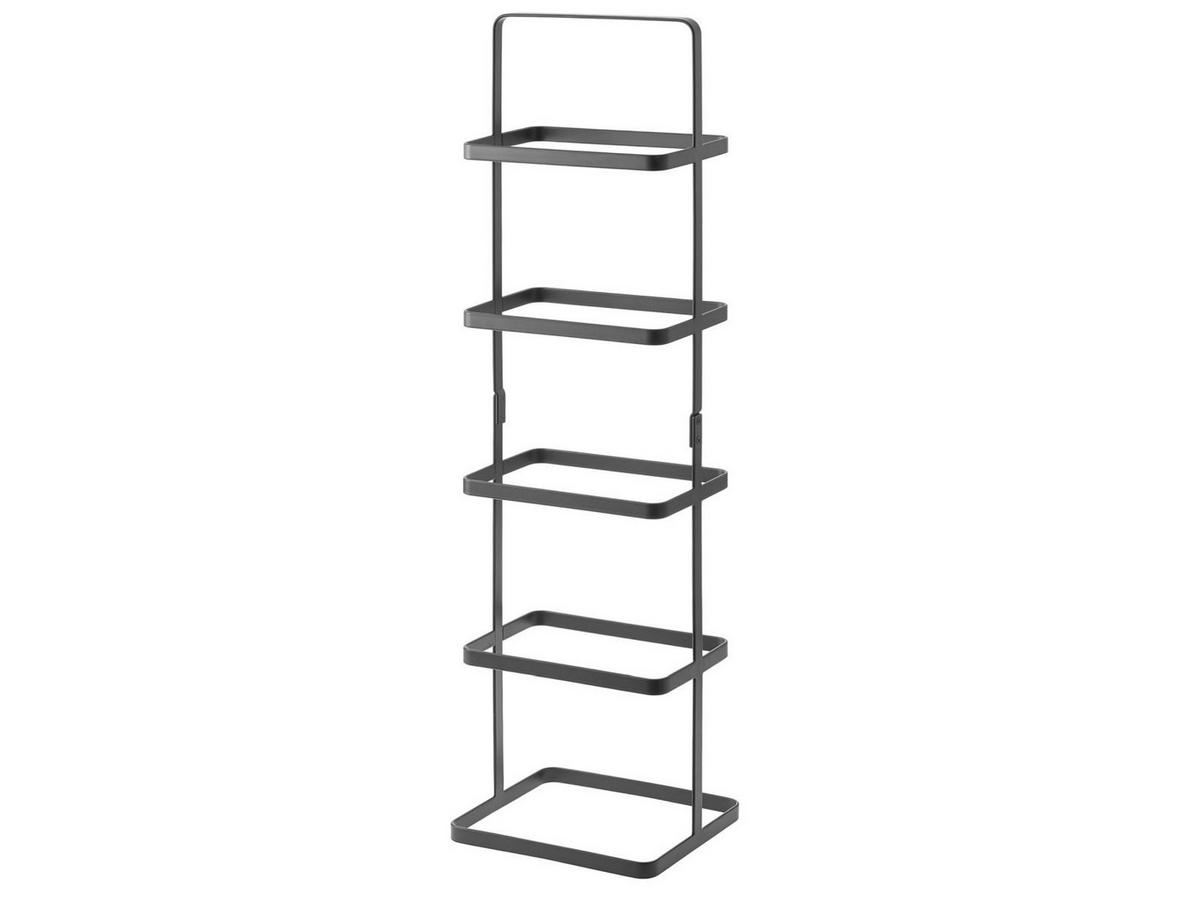 SCHUHREGAL Tower schwarz tragbar für 5 Paar Schuhe 22/77/14 cm - Schwarz, Metall (22/77/22cm) - Yamazaki