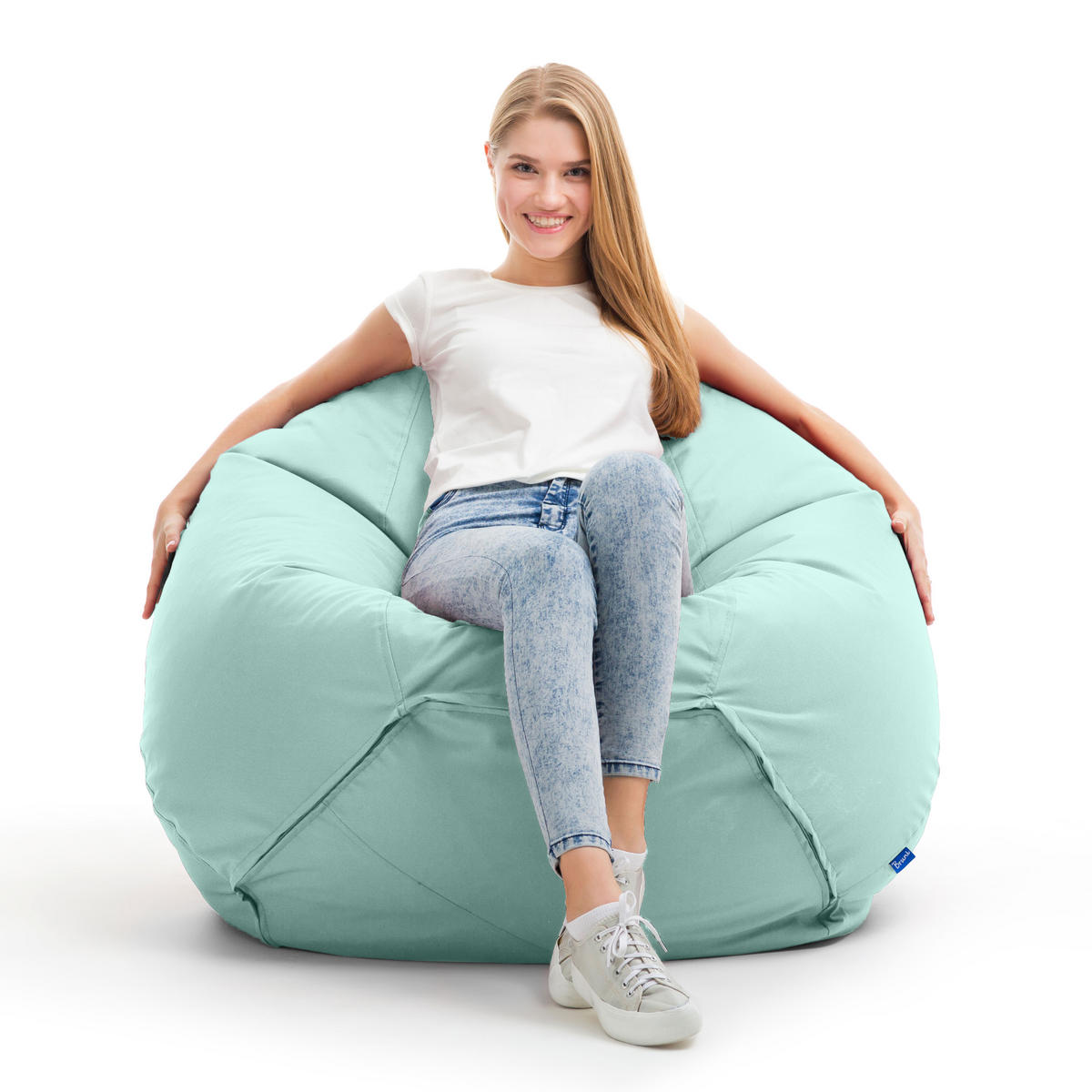 SITZSACK Classico L minzgrün - Mintgrün, Kunststoff (90/90/90cm) - Bruni