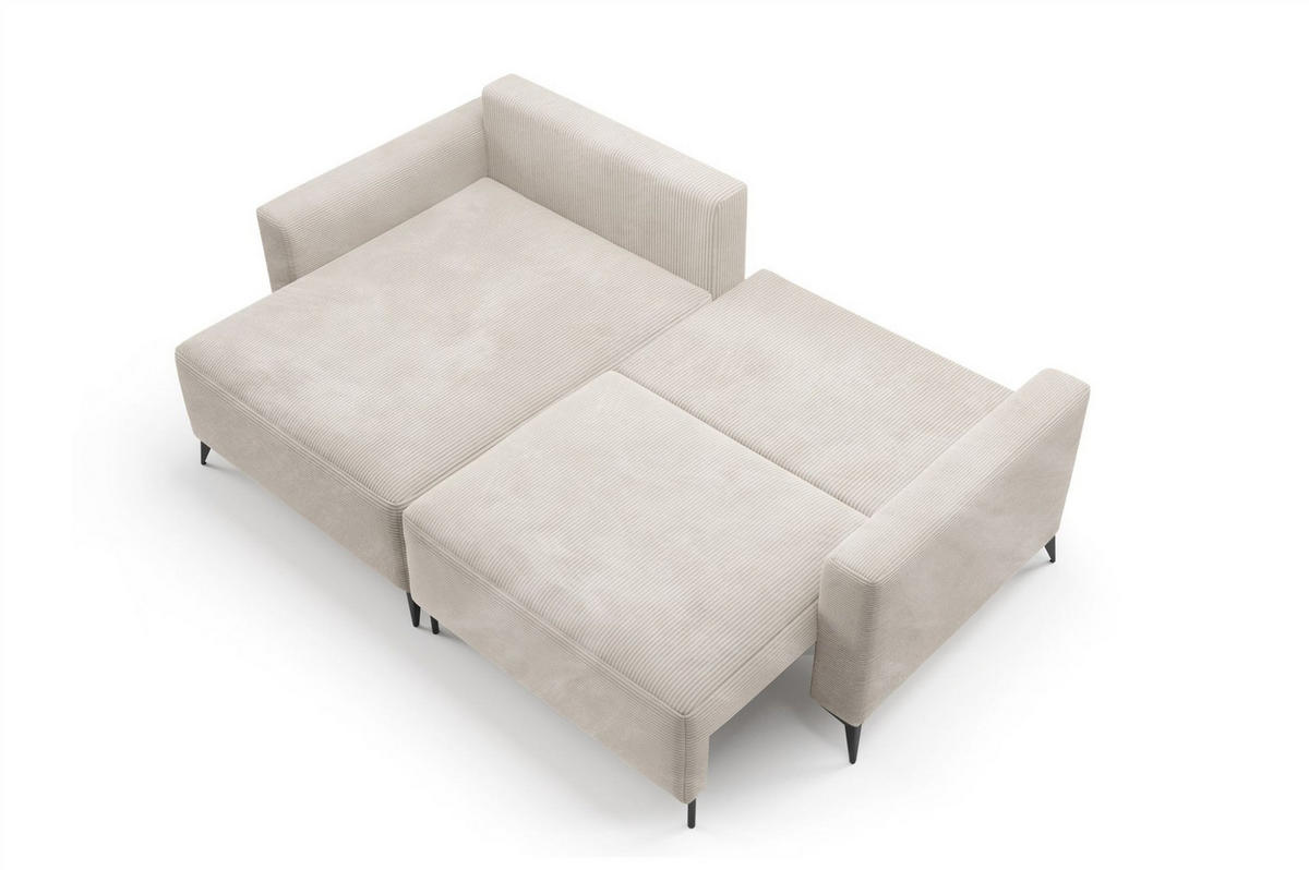 ECKSOFA Silves Mit Schlaffunktion - Weiß, Holzwerkstoff/Textil (239/148cm) - Fun Möbel