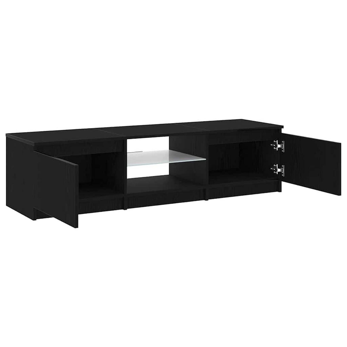 TV-SCHRÄNK Schwarz Eichen-Optik 140/40/36 Cm - Schwarz, Holzwerkstoff (40/36/140cm) - vidaXL