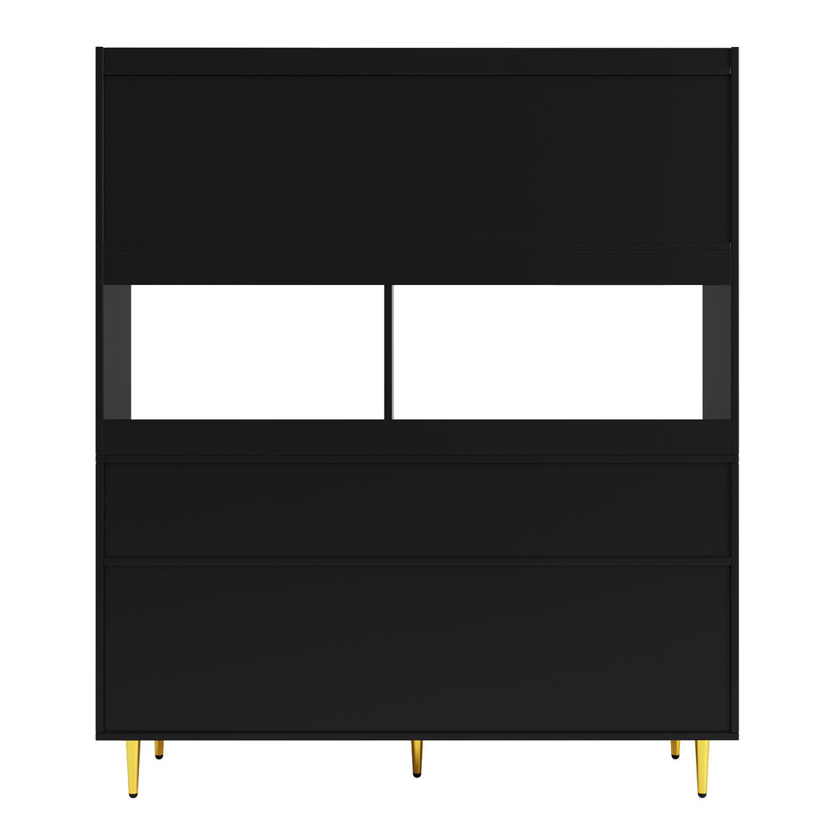 BUFFET 145x39x171cm Glas Weinregal Schwarz - Schwarz, Holzwerkstoff (145/171/39cm) - FLIEKS