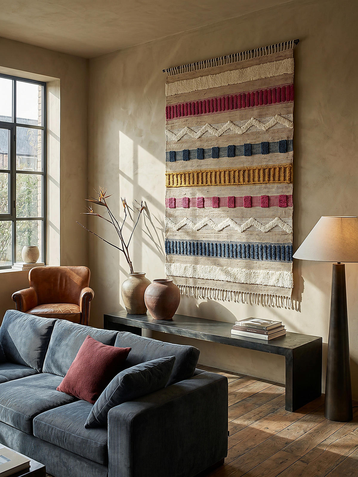 TEPPICH Hoch-Tief Struktur Gestreift, Ethno-Stil, mit Fransen wendbar, Esszimmer Natur-Multicolor Rechteckig 160x230 - Multicolor, Textil (160/230cm) - KADIMA DESIGN