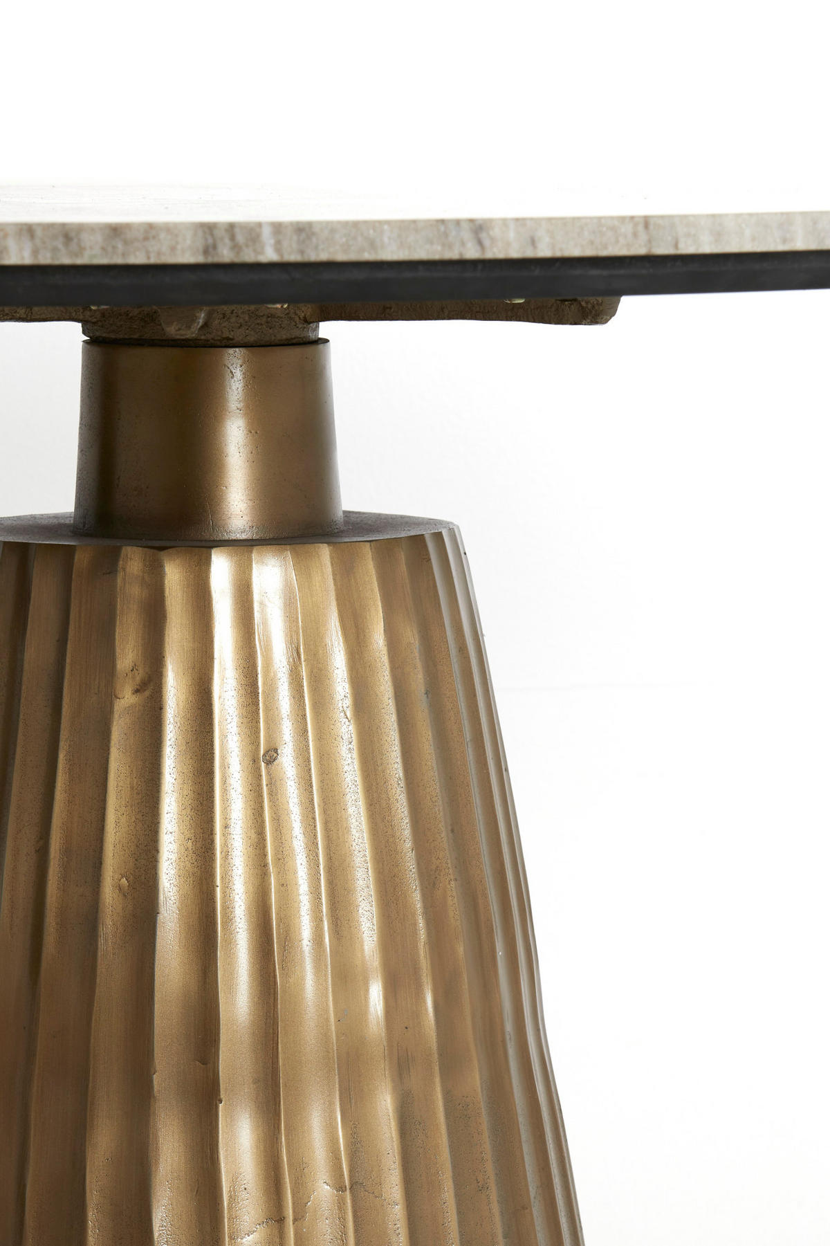 ESSTISCH Rianne Braun Ø100/75 cm - Bronzefarben, Metall (100/100/75cm) - Light & Living