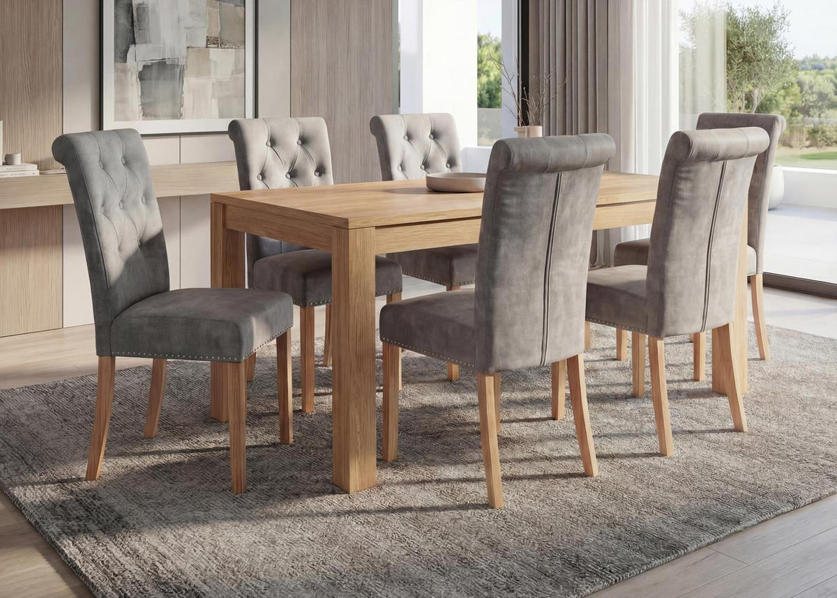 ESSZIMMERSTUHL FIELD 2 Hellgrau 6er-Set - Hellgrau, Textil (47/98/62cm) - MCW