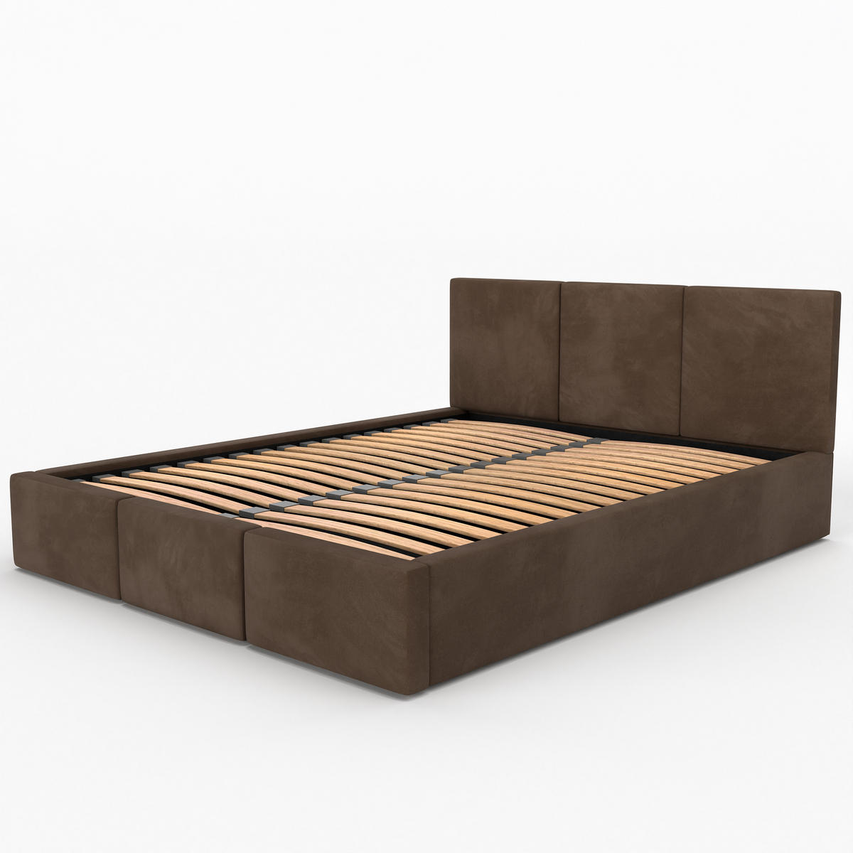POLSTERBETT mit Stauraum Braun 180x200cm Kopfteil 88cm - Braun, Holzwerkstoff/Textil (180/200cm) - Muralo