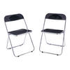 KLAPPSTUHL-SET Pornainen 2 TLG. - Schwarz, Kunststoff/Metall (46/74/47cm) - [en.casa]