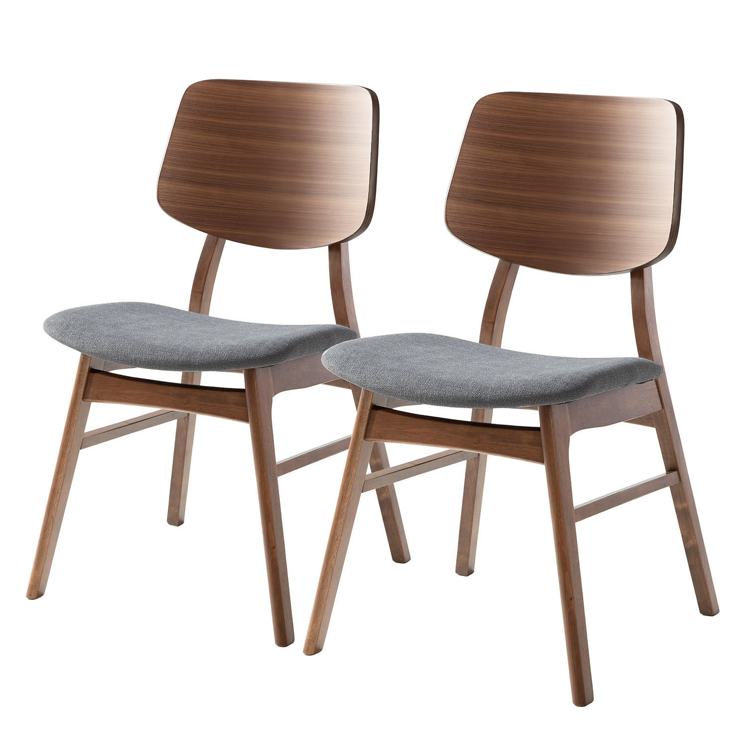 ESSZIMMERSTUHL - Webstoff / Gummibaum massiv - Dunkelgrau, Textil (47/81/53cm) - home24