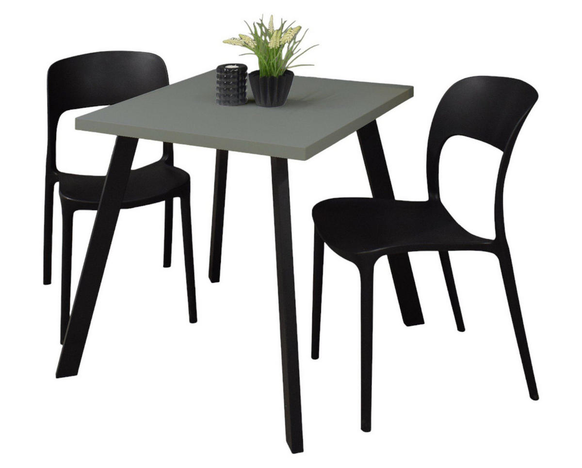 BARTISCH Eirene 70x70x75 schwarz matt/Pinie green matt lack - Grün, Metall (70/70/75cm) - 58aufmkessel