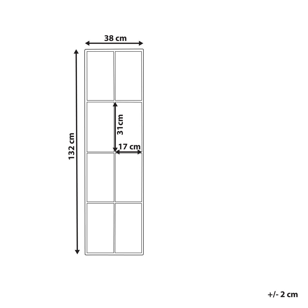 WANDSPIEGEL schwarz Fensteroptik 38/132 cm Camon - Schwarz, Metall (38/132/3cm) - Beliani