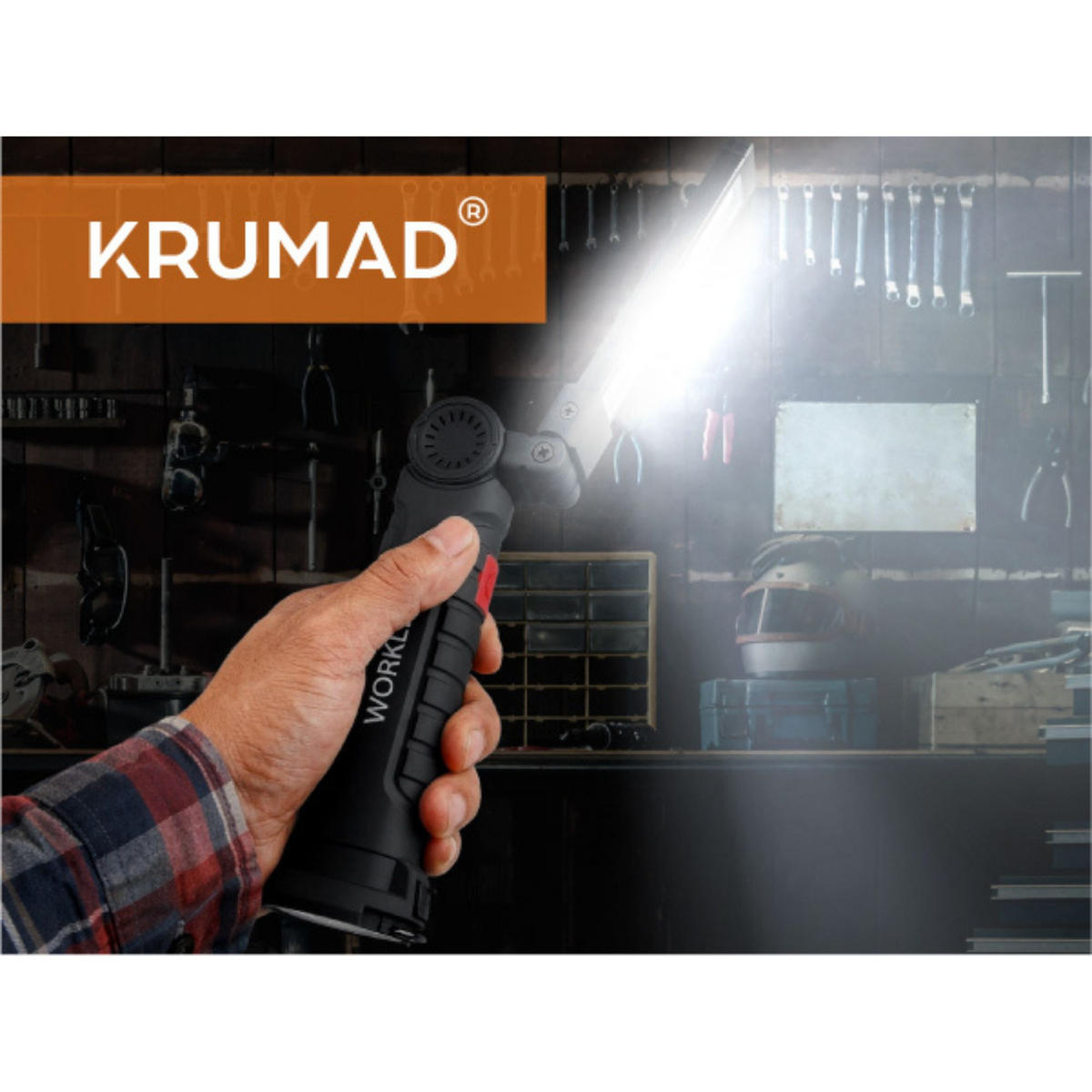 ARBEITSLAMPE, LED Werkstattlampe mit Magnetbasis und Akku - Schwarz, Kunststoff (2/19/19cm) - KRUMAD