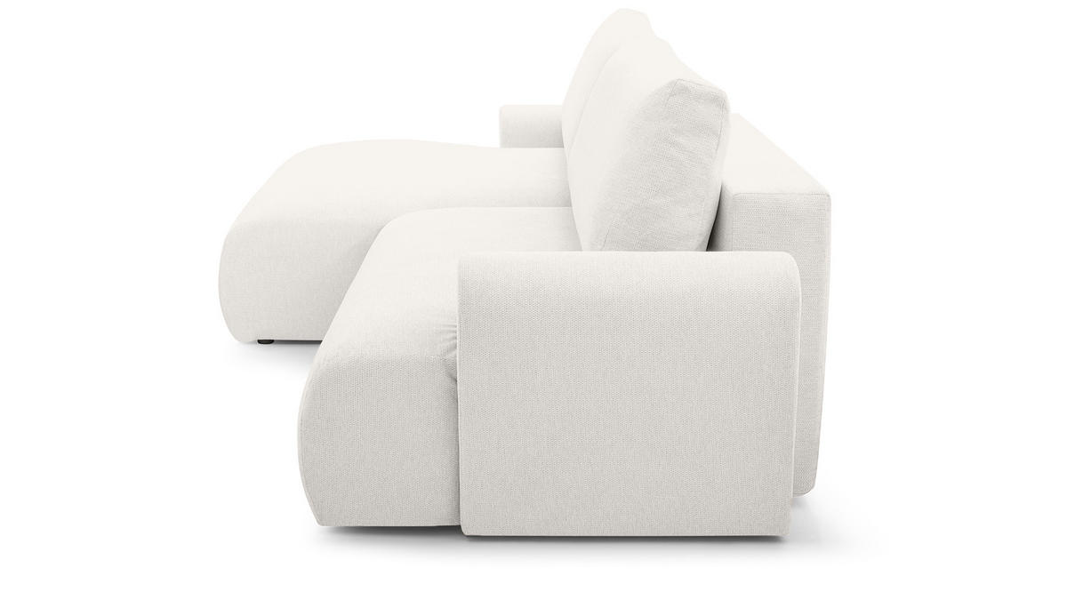 ECKSOFA mit Schlaffunktion Bordon, Weiß - Weiß, Textil (150/260cm) - Fedve