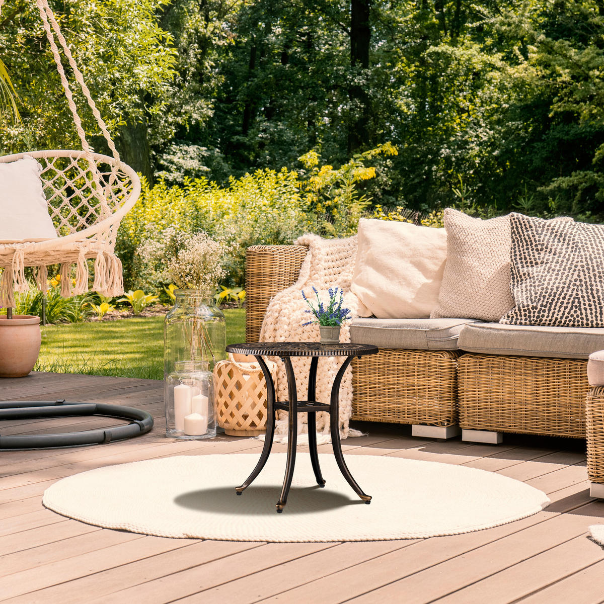 GARTENTISCH - Multicolor, Kunststoff/Metall (53/53/53cm) - Relaxdays