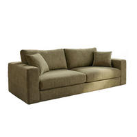 SOFA AMINA Grün Flachgewebe - Schwarz/Grün, Buchenholz/Textil (228/82/101cm) - KAWOLA