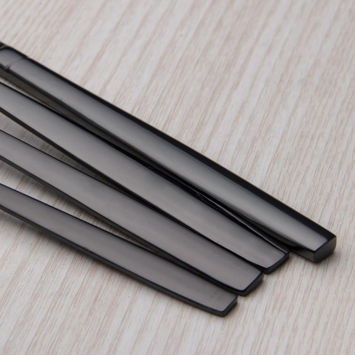 BESTECKSET 30-teilig schwarz glänzend - Schwarz, Metall