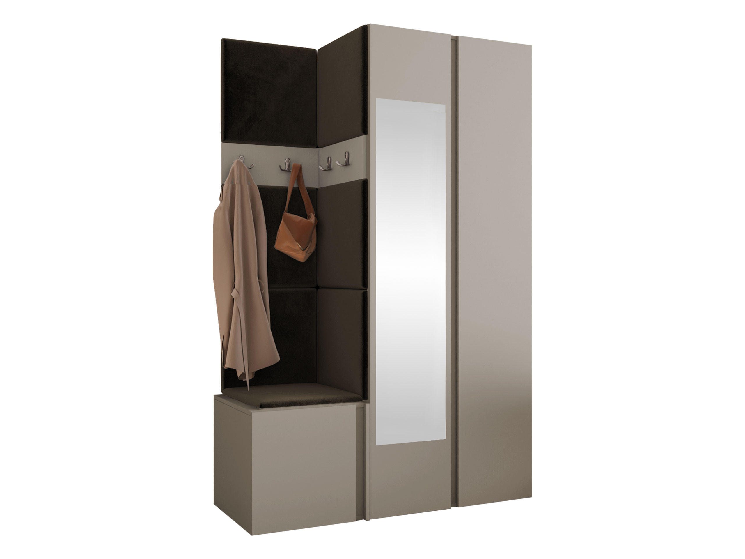MOBILIER PENTRU HOL Orion XXVI - maro/cașmir, material plastic/compozit lemnos (116/186/46cm) - MIRJAN24