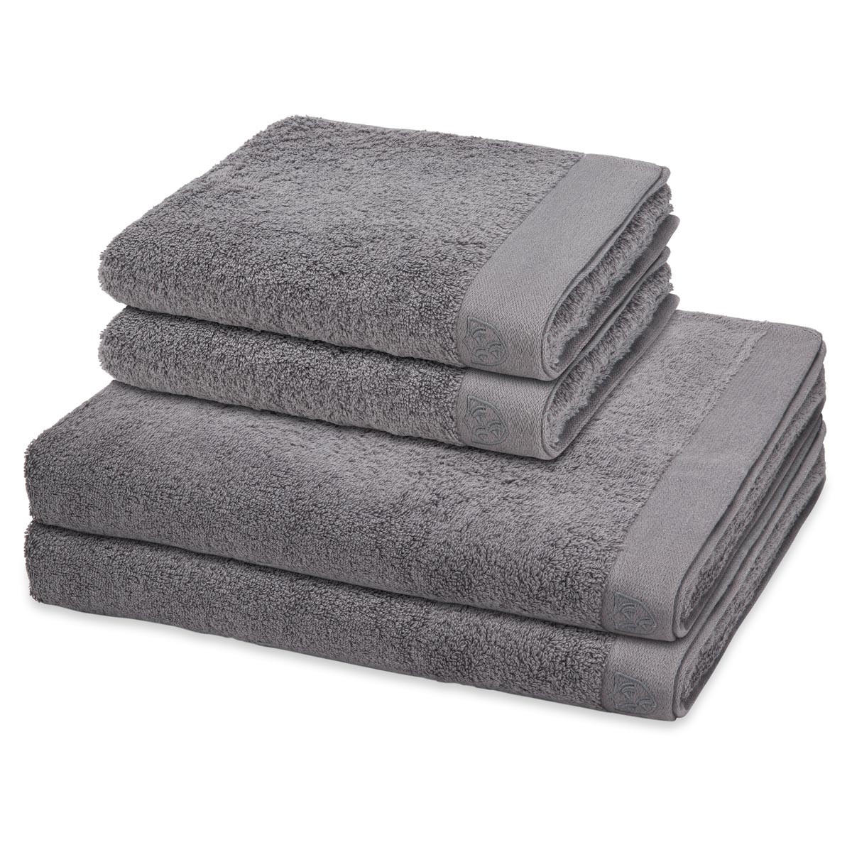 FROTTIERSET Doubleface Stripes 4-teilig - Grau, Textil (50/100cm) - Ross
